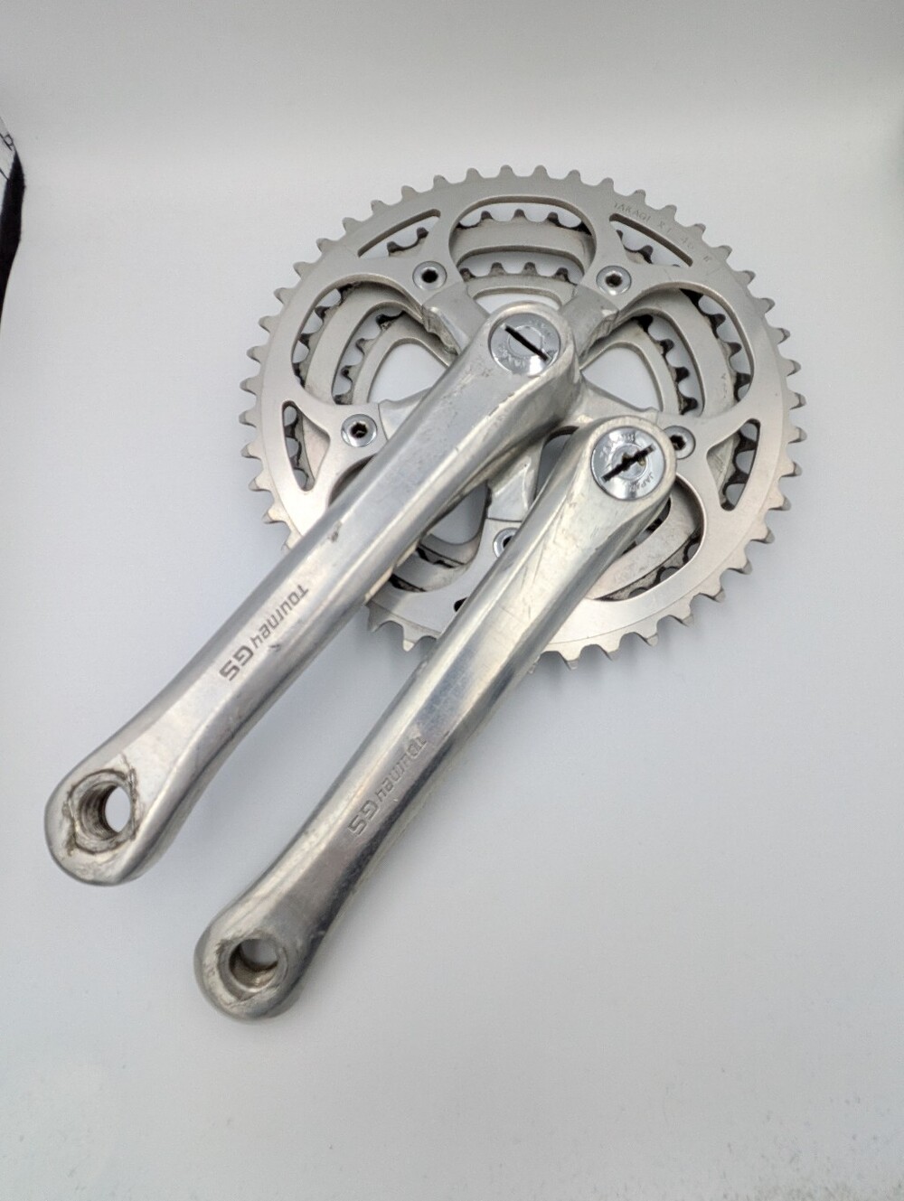 Vintage Japan 1980s triple crankset 32-40-46 175mm Tournay GS Takagi XT